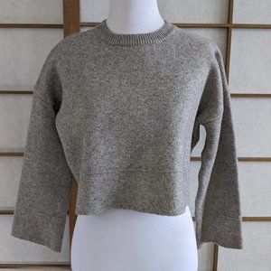 Shaci Boxy Cropped Sweater Heather Gray, S